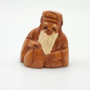 Japanese Netsuke White Bearded Wise Man Wizard Beautiful Detail - Picture 1 of 13
