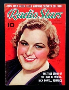 1936 RADIO STARS MAGAZINE KATE SMITH FRED ASTAIRE CLARK GABLE BETTE DAVIS EX - Picture 1 of 2