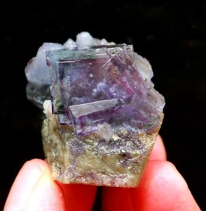 68,2 g natural púrpura fantasma fluorita mica mineral espécimen/yaogangxian - Imagen 1 de 8