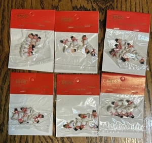 Vintage NIP SSCO Micro Miniature Plastic Snowman Christmas Crafts 6 Packs of 6 - Picture 1 of 8