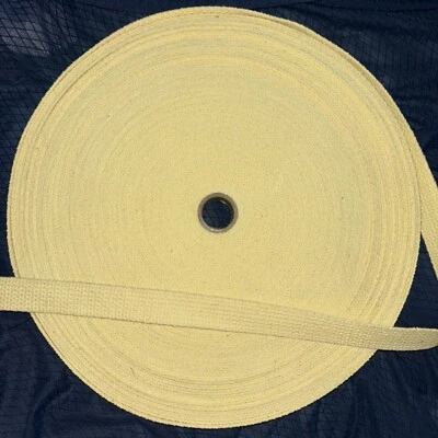 Correas de algodón amarillo pastel claro de 1" - 10 yardas continuas trenza plana EE. UU. Foto 1 de 4