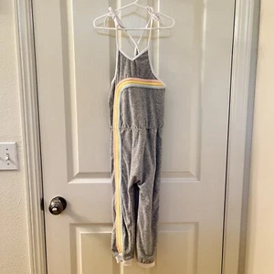 Miki Miette Gray Pastel Rainbow Terry Jumpsuit Girls Size 5 NWT - Picture 1 of 12