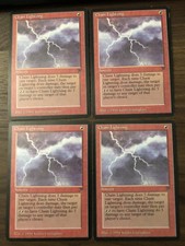 MTG Legends Chain Lightning Magic Playset of 4 Cards 2 Near Mint 2 LP English