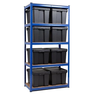 Economy Shelving Unit With 8 of 45ltr WHAM BAM Storage Boxes - Picture 1 of 1