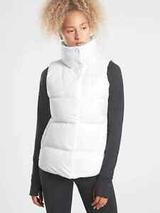 NWT Athleta Downtown Vest Puffer Water Resistant Lightweight White Sz XXS 2XS