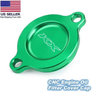 Tapa de filtro de aceite de motor derecho CNC LOGOTIPO KX para KAWASAKI KX250F KX250 KX250X Foto 1 de 4