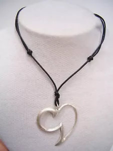 Pendente CUORE con INIZIALE " G " in ARGENTO 925 - Ciondolo con girocollo - - Imagen 1 de 4