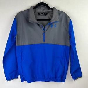 Under Armour Boys Size Large Pull over Jacket Long Sleeve 1/4 Zipper Blue Gray - Picture 1 of 8
