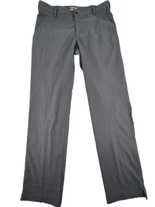 Nike Pants Mens 34x34 Gray Pin Stripes Flat Front Dri Fit Chino Golf Lightweight - Picture 1 of 11