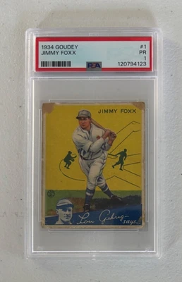 Goudey Baseball #1 1934 Jimmy Foxx PSA 1 PR Foto 1 de 2