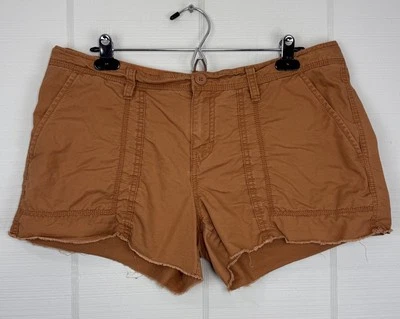 Mini Micro Pantalones Cortos Carga Marrón Y2K Antiguo Azul Marino Bolsillos Tachonados Dobladillo Crudo Envejecido 12 Foto 1 de 4