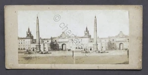 Fotografia stereoscopica - Roma - Obelisco a Piazza del Popolo - 1900 ca. - Picture 1 of 1