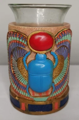 Candelabro egipcio escarabajo alado luz de té de exposición King Tut Foto 1 de 4