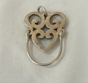 Retired James Avery Scrolled Heart w/ Charm Holder 925 Sterling Silver, 1+” 3g - Picture 1 of 3