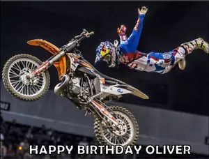 A4 MOTOR / MOTO CROSS SPORTS BIKE EDIBLE ICING PARTY / BIRTHDAY CAKE TOPPER - Picture 1 of 1