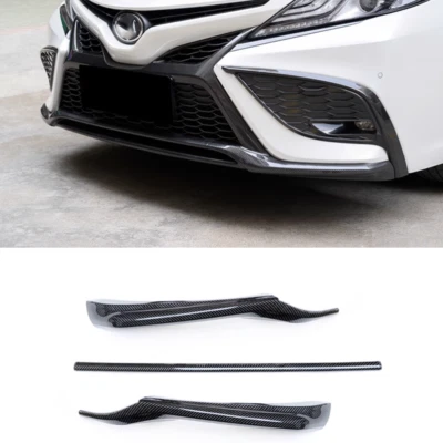 Cubierta de embellecedor de bisel inferior de parachoques delantero ABS de carbono para Toyota Camry SE/XSE 21-2023 Foto 1 de 4