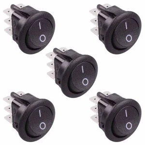 5 x On-On Round Rocker Switch DPDT 10A - Picture 1 of 1