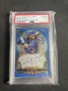 2020 TOPPS TRIPLE THREADS RC BO BICHETTE AUTO SAPPHIRE 7/10 PSA 9 POP 1 ROOKIE