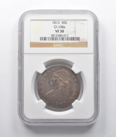 VF30 1813 Capped Bust Half Dollar O-108a NGC *7637 Cover