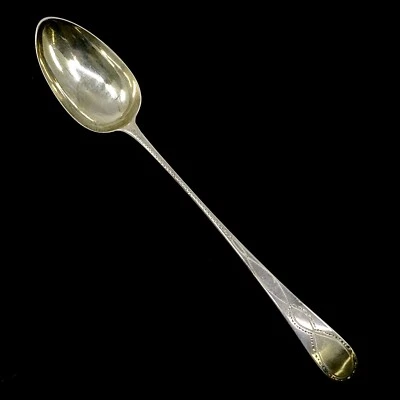 Colher de servir longa antiga 1792 Londres Reino Unido Peter & Ann Bateman prata 925 11-3/4" - Imagem 1 de 4