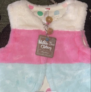 Matilda Jane Girls size 4 NWT Wonderment reversible Gumdrop Lane Ves - Picture 1 of 3