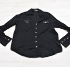 Y2K Levis Button Up Shirt Blouse Black Cotton VTG 2000s Western