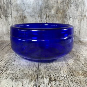 Schwedische Erik Hoglund Boda blaue Glasschale 60er MCM Vitrinenstück RETRO VINTAGE - Bild 1 von 6