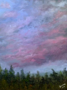 Original Ölgemälde auf Leinwand STURM KOMMT 14x18 signiert 2019 kostenloser Versand - Bild 1 von 1