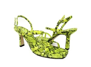 GIANNI BINI Woman's Strappy Snake Pattern Sandals Size 6.5  NEW (Lemon) - Picture 1 of 3