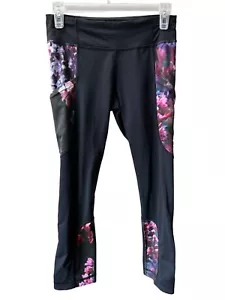 Lululemon Athletica Run: Reflect Crop Black/ Spring Has Sprung Multi Size 6 - Picture 1 of 5