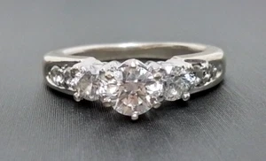 14K White Gold Diamond Engagement Ring -Size 5.5 - 0.71 TCW - 5.2G - Picture 1 of 6
