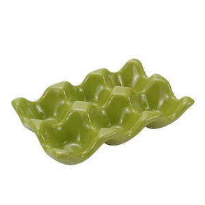 Bright Glaze Ceramic Egg Cup Half Dozen Porcelain Egg Tray Holder for Dining ... - Picture 1 of 4