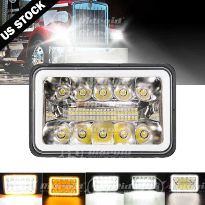 Para Chevrolet S10 1995 1996 1997 4x6 LED Faro Proyector haz con DRL Foto 1 de 4