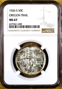 1926-S NGC MS67 Oregon Trail Commemorative Half Dollar - Picture 1 of 2