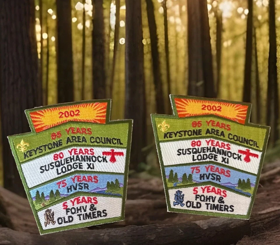 2 BSAPatch Set - 75 Years HVSR 85 Years Keystone Area Council 80 Years OA Lodge - Image 1 of 2