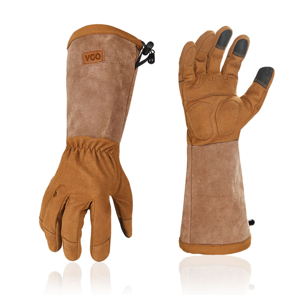 Vgo 1 par de guantes de jardín a prueba de espinas de poda rosa puño largo, guantes de trabajo (SL6592) Foto 1 de 4