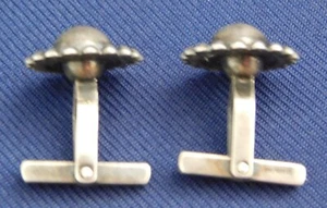 MEXICO DESIGNER STERLING Silver HANDMADE Vintage CUFF LINKS - Picture 1 of 2