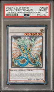 PSA 10 misprint missing name Ancient Fairy Dragon RA01-EN030 1st yugioh Rare - Picture 1 of 3