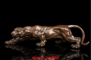 Art Deco Skulptur Jaguar Panther Leopard Tier Bronzestatue - Bild 1 von 10