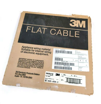 Condutor redondo 3M 3625/12, cabo de fita plana 100 metros, 28 AWG - Imagem 1 de 4