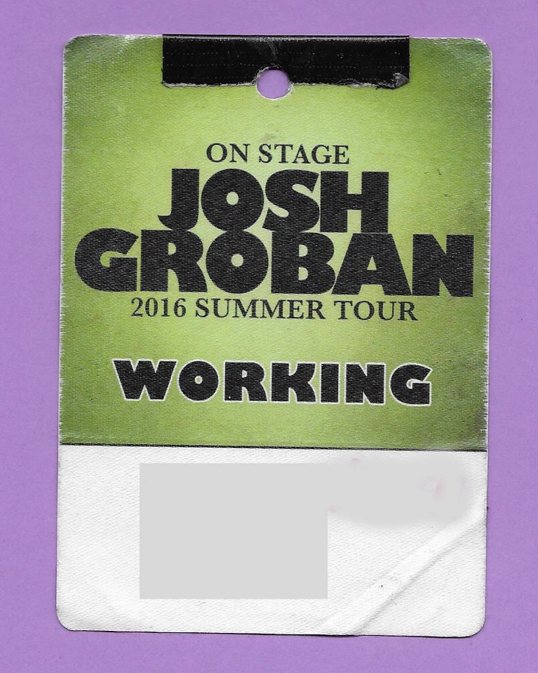 JOSH GROBAN AUTHENTIC 2016 USED SUMMER TOUR CONCERT SATIN BACKSTAGE PASS - Image 1 of 1