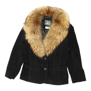 Morrison Damen Schwarz Echtfell Stepp Wildleder Jacke | Vintage High End Luxus - Bild 1 von 3