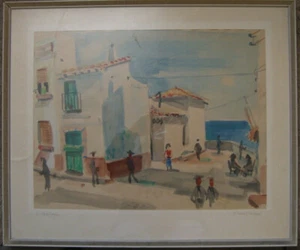 ::R.ARBUSTO O'PORTO PORTUGAL MAR CASAS MEDITERRÁNEO ANTIGUO FIRMADO - Imagen 1 de 6