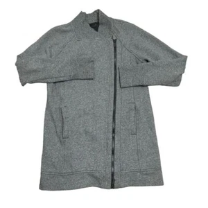 Lululemon Back To It Wickeljacke Gr. 4 grau asymmetrisch Reißverschluss Baumwollfleece - Bild 1 von 8