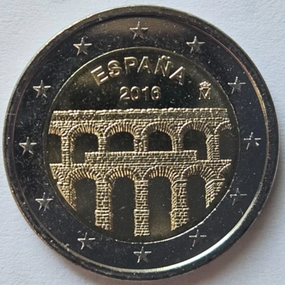 Spain 2 euro coin 2016 "Old Town of Segovia and its Aqueduct" UNC - Image 1 of 2