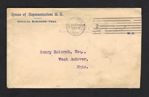 US 1901 House of Representatives Charles Dick Ohio Free Frank Cover w/ Enclosure - Picture 1 of 3