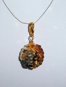 Ketten ANHÄNGER Charms / goldene GLITZER DISCO KUGEL / - Bild 1 von 1