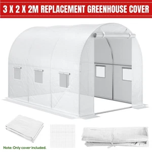 Outsunny 3 x 2 x 2 m Ersatz-Gewächshausabdeckung mit Fenstern, weiß - Bild 1 von 13