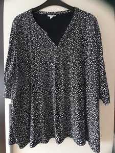 C&A  Shirt 3/4 Arm Gr  52 54 56 siehe Maße Stretch Schwarz Weiß  - Bild 1 von 2