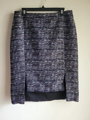 HALOGEN Tweed Side Slit Stem Hem Hi-Low Pencil Skirt Sz 12p Officewear  - Image 1 of 4